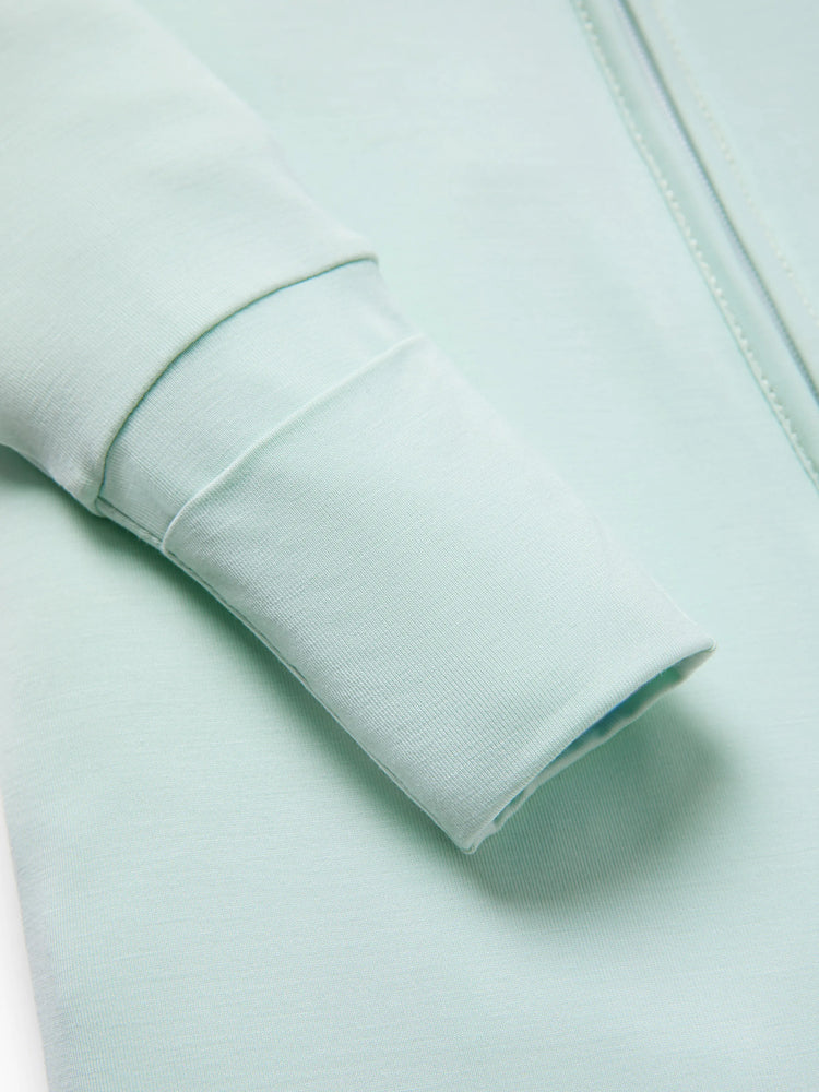 Bamboo Baby Boy/Girl 2-Pack Cute Animal Long Sleeve Romper 2-Way Zip Anti Slip Footie Pale Green