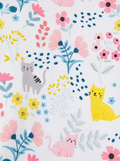 Bamboo Baby Girl Elegant Printed 2-Way Zip Onesies Anti Slip Long-sleeve Footie with Hairband Light Pink