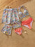 Ropa de baño familiar a juego Conjunto de bikini floral para mamá e hija, pantalones cortos florales para papá e hijo, conjuntos adorables para la playa para vacaciones y días de piscina Multicolor
