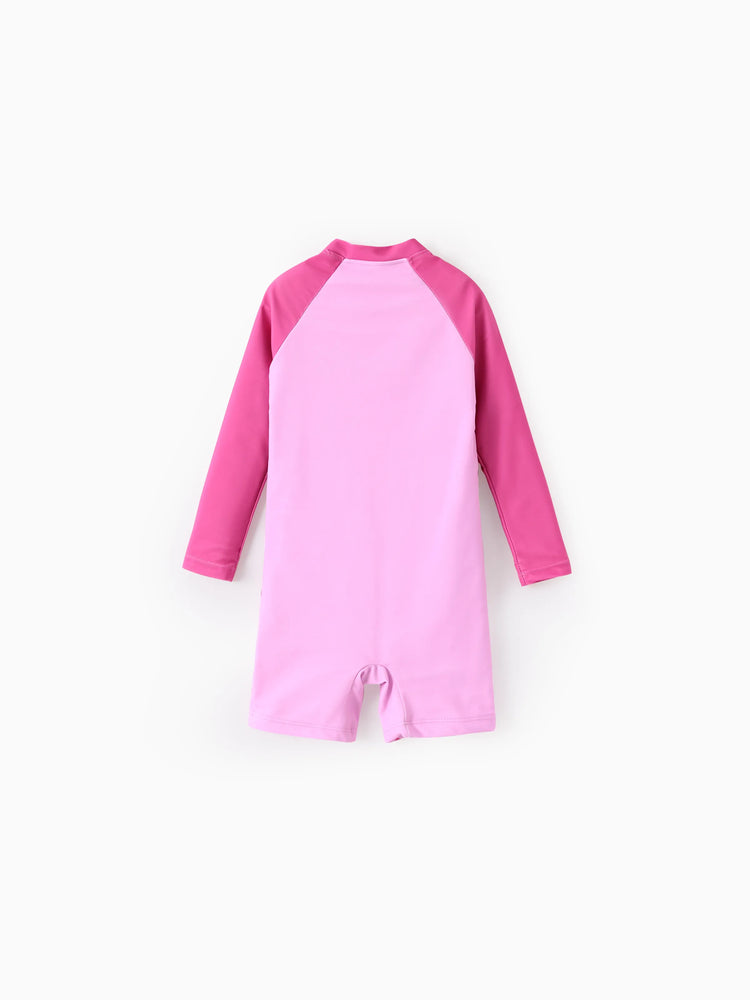 PAW Patrol Toddler Girl Skye UPF50+ Colorblock Swimsuit Hot Pink