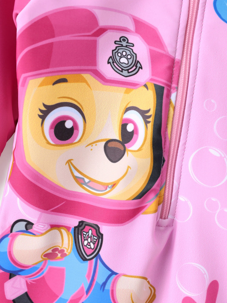PAW Patrol Toddler Girl Skye UPF50+ Colorblock Swimsuit Hot Pink