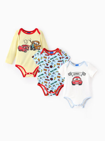 Cars Bamboo Baby Boy 3-Pack Lightning McQueen Printed Bodysuit  Multi-color