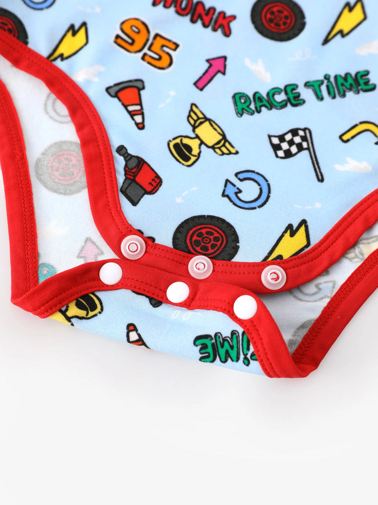 Cars Bambus Baby Junge 3er-Pack Lightning McQueen Bedruckte Bodysuits Mehrfarbig