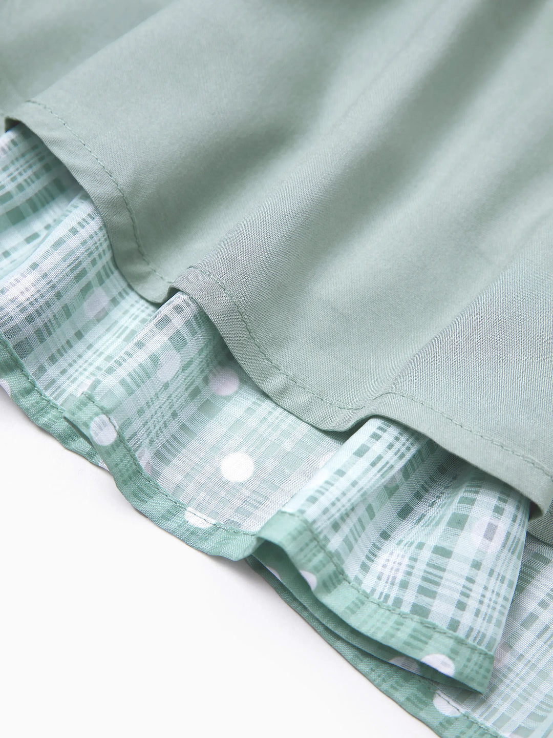 Toddler/Kid Girl Polka Dot Puff-sleeve Dress, Perfect for Family Outings & Photos Light Green