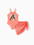 Disney Princess Toddler/Kid Girl Moana UPF50+ Sling Swimsuit with Removable Skirt Set Coral