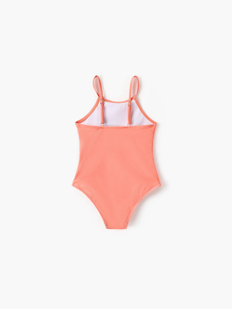 Disney Princess Toddler/Kid Girl Moana UPF50+ Sling Swimsuit with Removable Skirt Set Coral