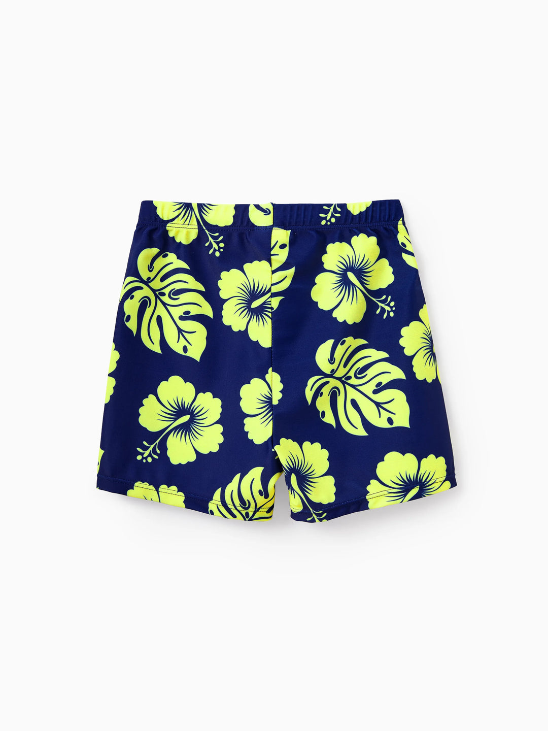 Mama & ich Tropische Blumen-Badeanzüge Neckholder-Bikini & Badeshorts Set Tiefblau