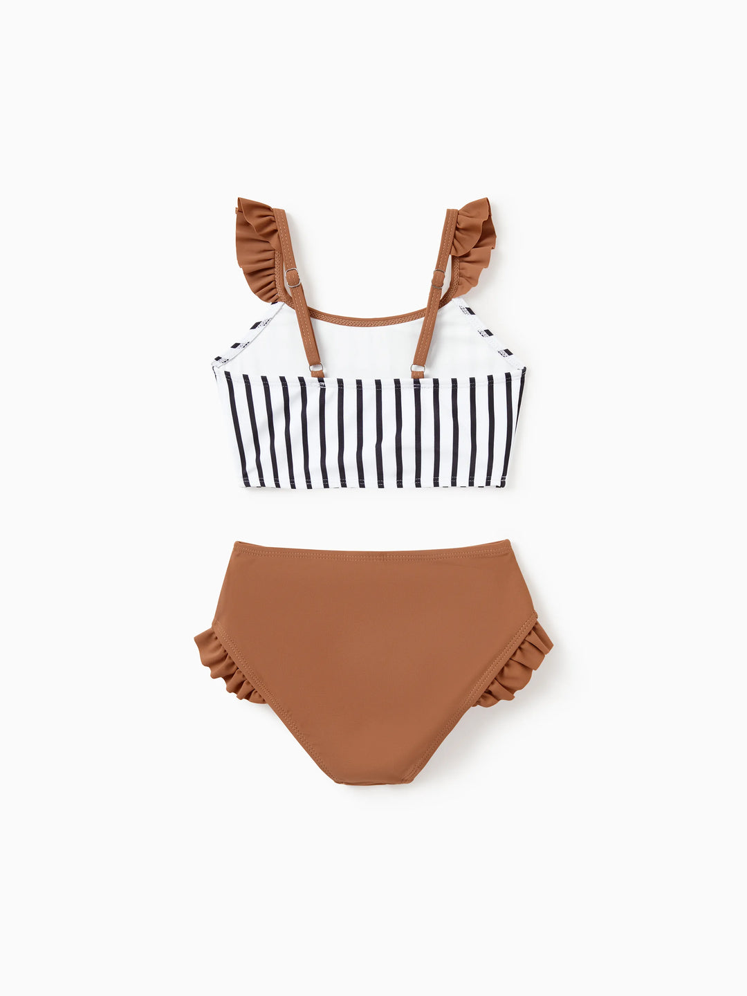 Familien-Matching-Badebekleidung mit Colorblock-Streifen – Bikini- und Badehosen-Set im Colorblock-Design.
