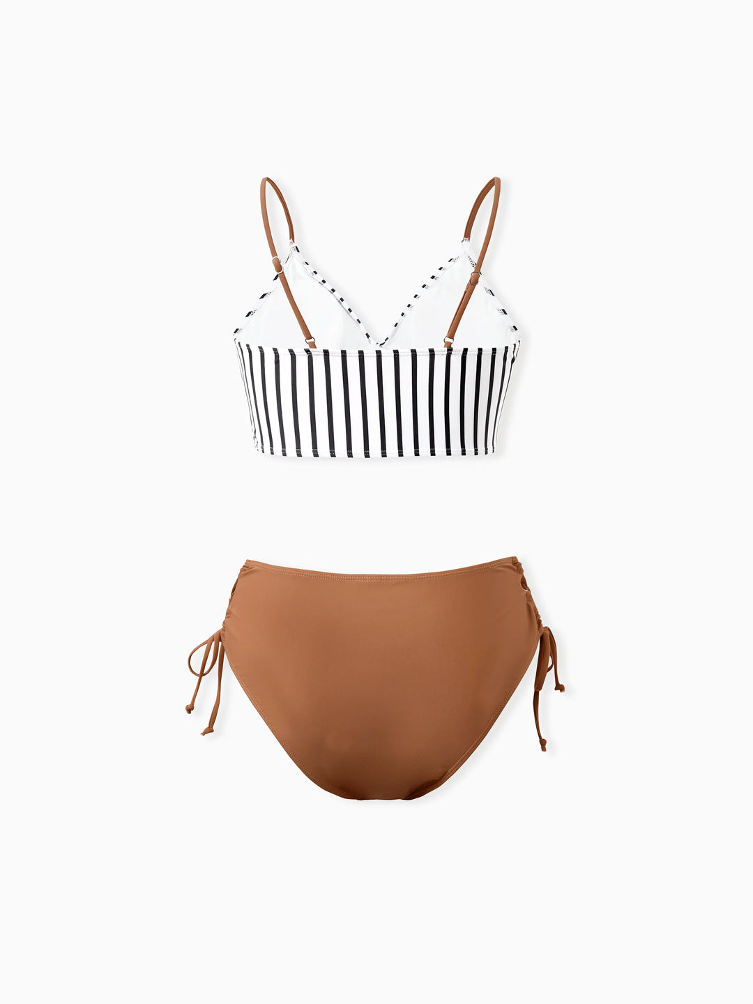Familien-Matching-Badebekleidung mit Colorblock-Streifen – Bikini- und Badehosen-Set im Colorblock-Design.
