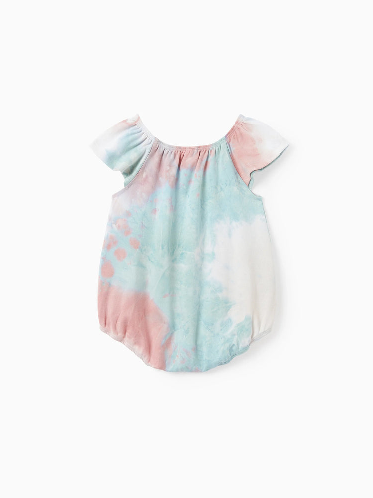 Mommy and Me Matching Tie Dye Dress Set for Women, Girls & Baby Romper
 Multi-color