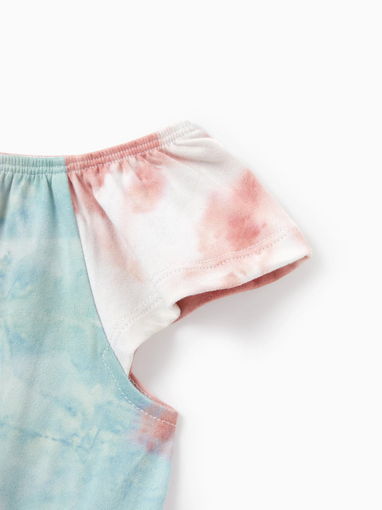 Mommy and Me Matching Tie Dye Dress Set for Women, Girls & Baby Romper
 Multi-color