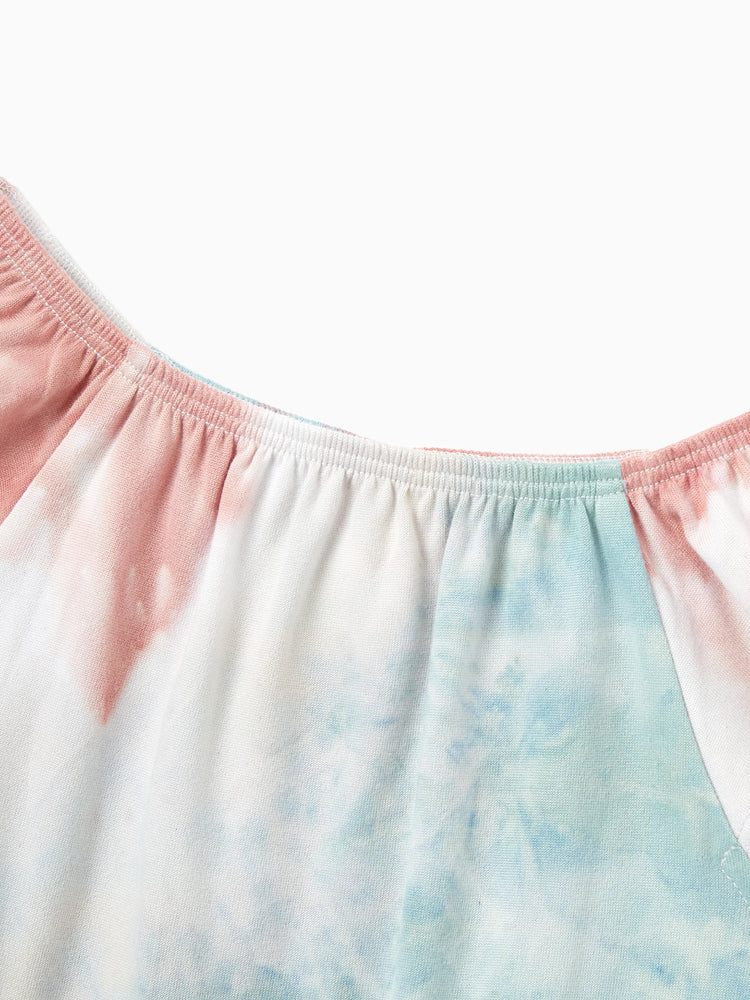 Mommy and Me Matching Tie Dye Dress Set for Women, Girls & Baby Romper
 Multi-color