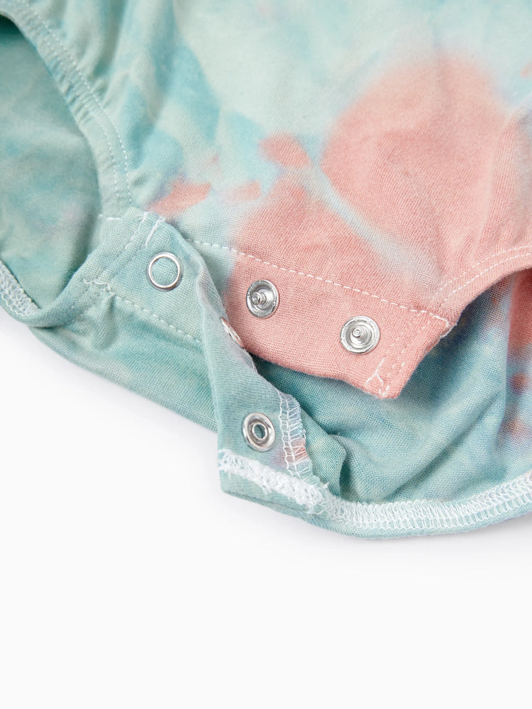 Mommy and Me Matching Tie Dye Dress Set for Women, Girls & Baby Romper
 Multi-color