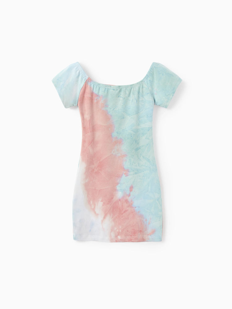 Mommy and Me Matching Tie Dye Dress Set for Women, Girls & Baby Romper
 Multi-color