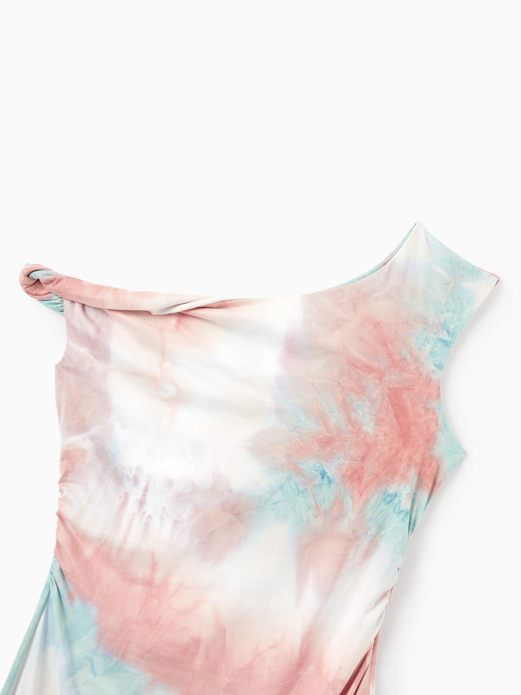 Mommy and Me Matching Tie Dye Dress Set for Women, Girls & Baby Romper
 Multi-color