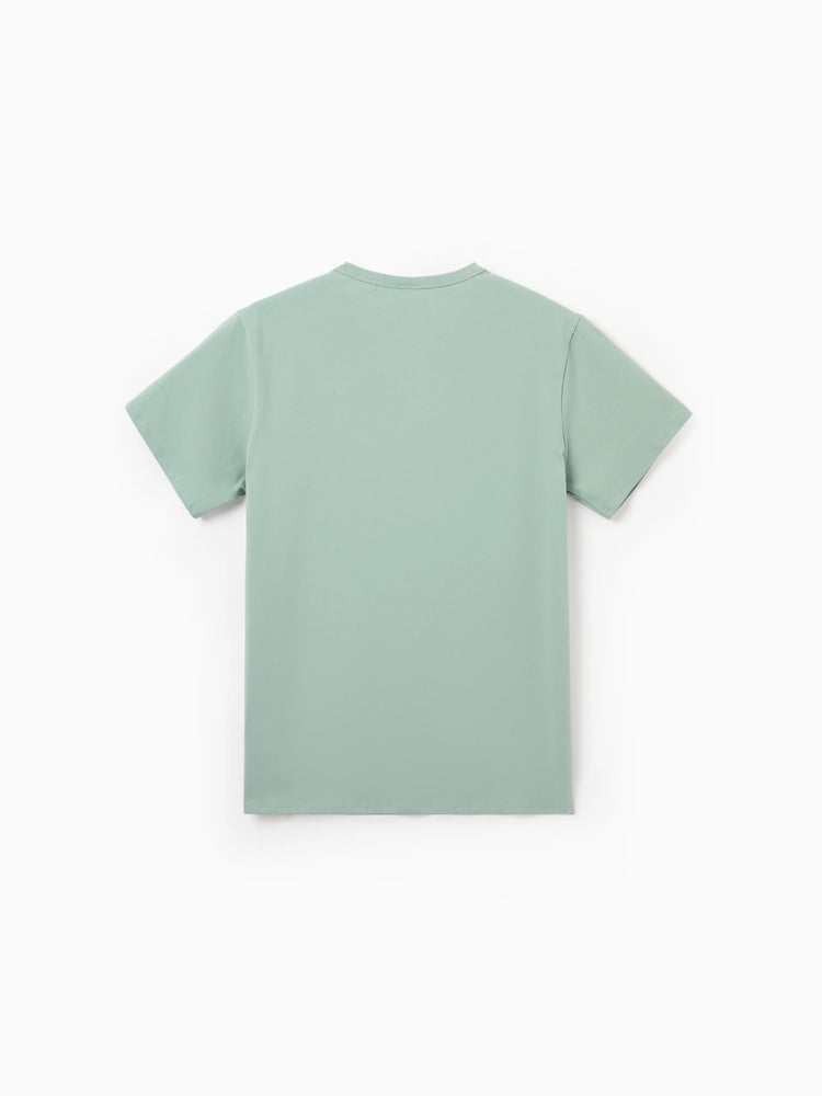 Daddy & Me Tropical Print Outfits,Daughter Tank Dress & Dad Cotton T-Shirt Set Green