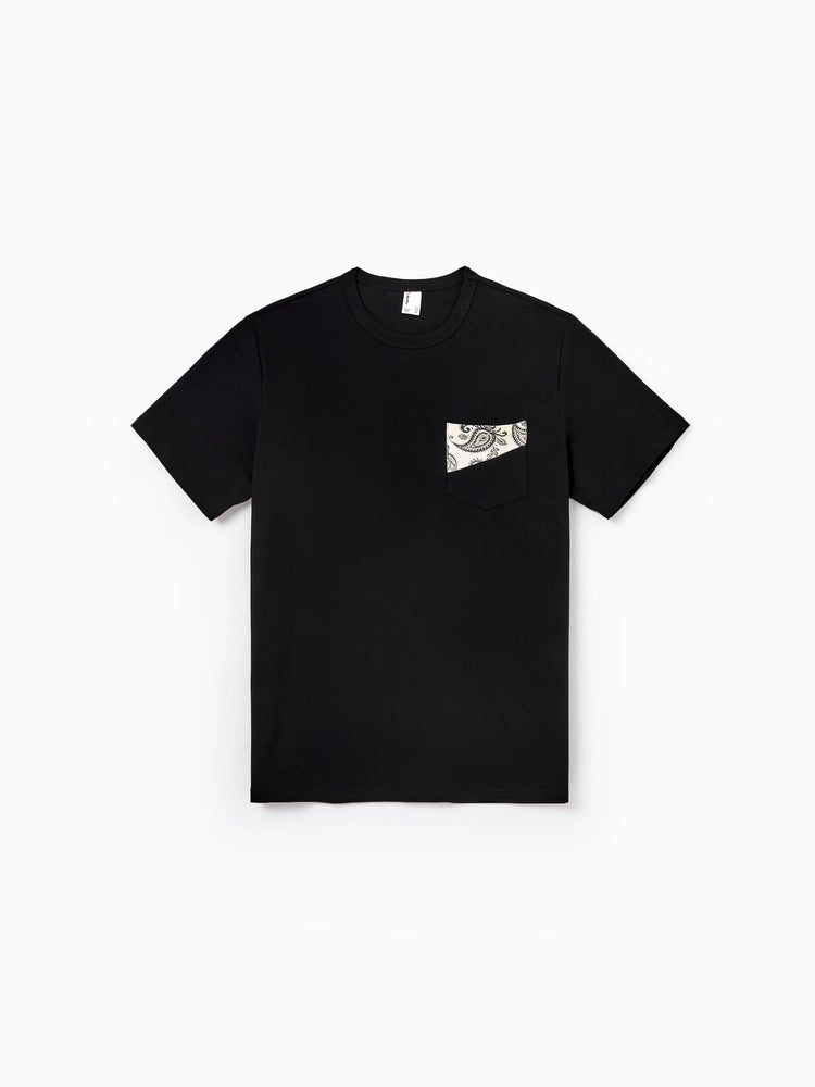 Daddy & Daughter Paisley Print Outfits Sleeveless Spaghetti Strap Dress & Cotton T-Shirt for Mom, Dad, & Kids Perfect for Family Outings & Photos Black