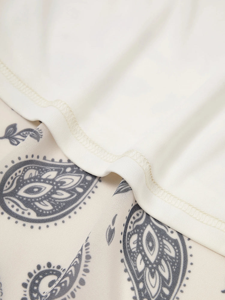 Family Matching Paisley Print Outfits Sleeveless Spaghetti Strap Dress & Cotton T-Shirt for Mom, Dad, & Kids Perfect for Family Outings & Photos
 Black