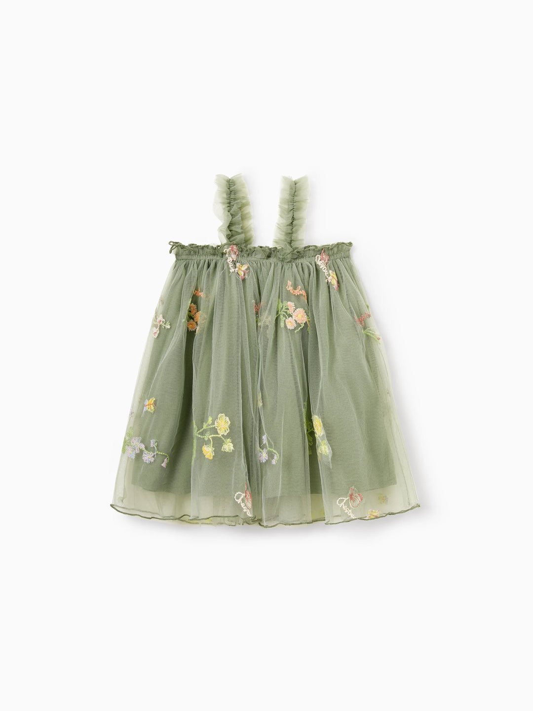 Mommy & me Polo Collar Short-sleeve Shirt or V-neck Strappy Mesh Dress Green