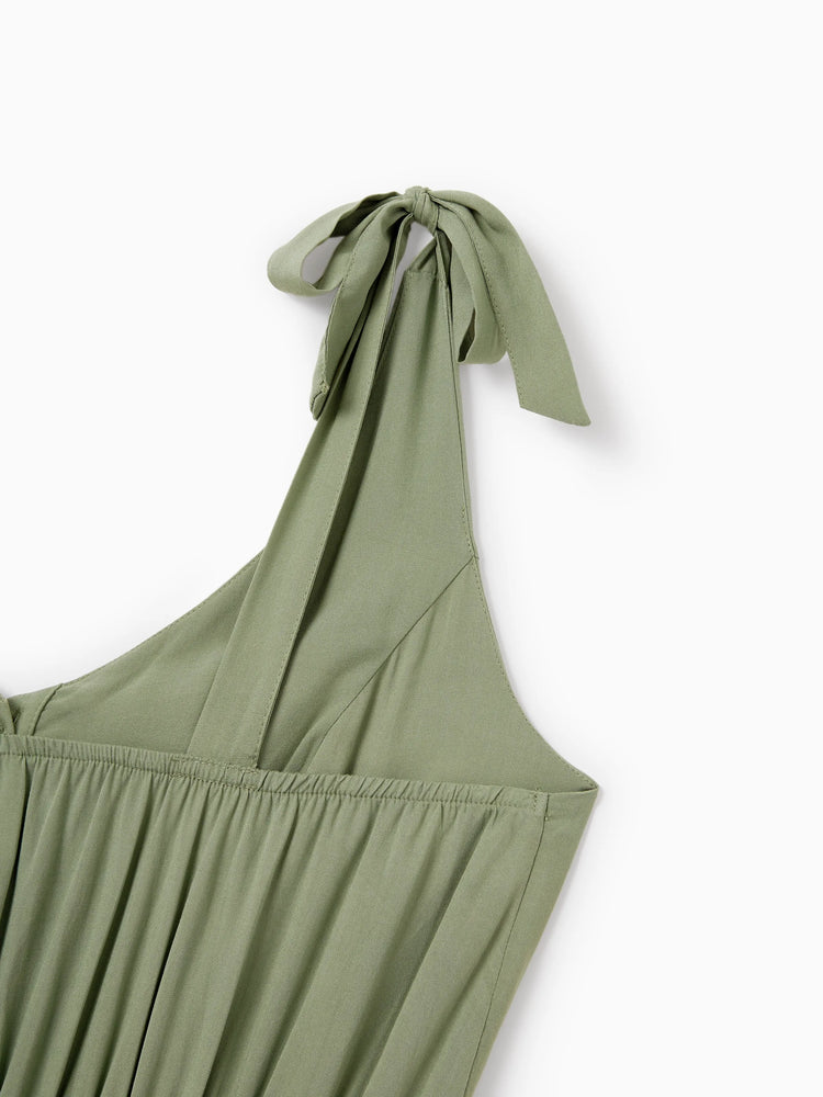 Mommy & me Polo Collar Short-sleeve Shirt or V-neck Strappy Mesh Dress