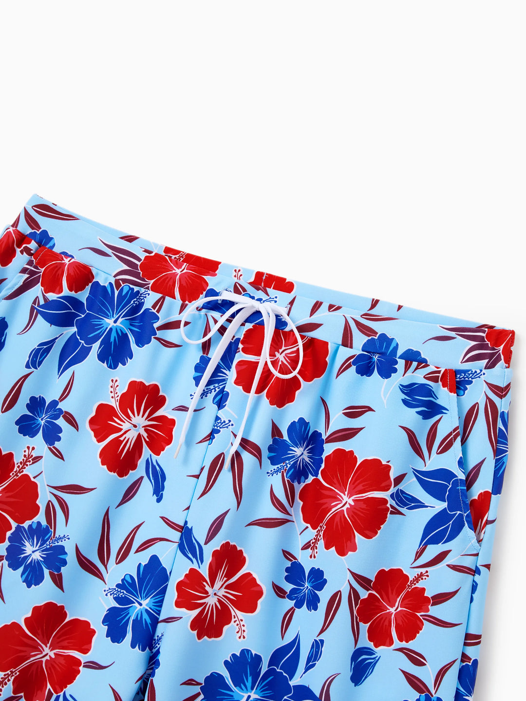 Papa & fils – Ensemble bikini et short de bain à imprimé floral pour maman, papa et enfants, parfait pour la plage et les fêtes à la piscine, couleur rouge