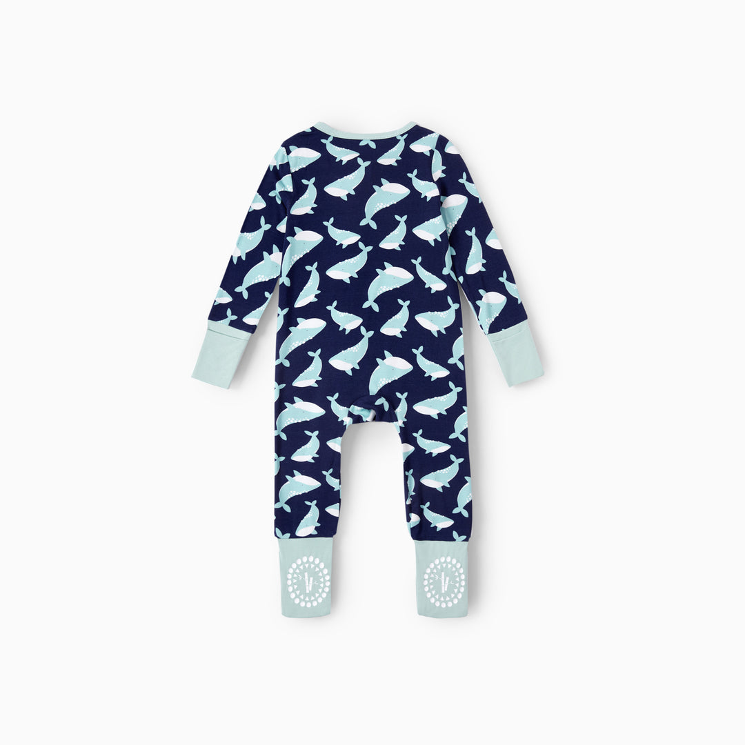 Bamboo Baby Boy/Girl 3-pack Animal Printed 2-Way Zip Onesies Anti Slip Long-sleeve Footie