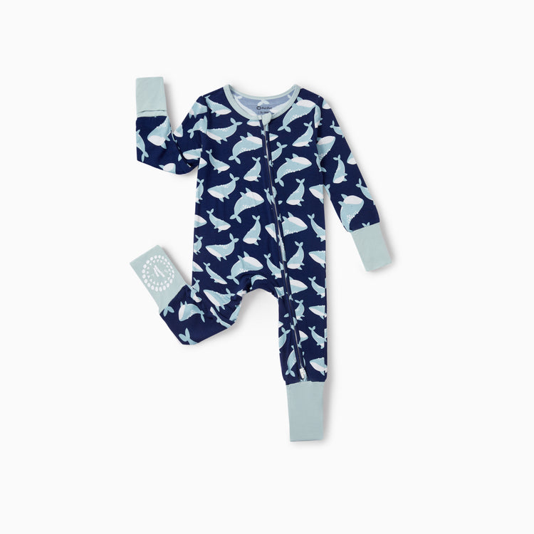 Bamboo Baby Boy/Girl 3-pack Animal Printed 2-Way Zip Onesies Anti Slip Long-sleeve Footie