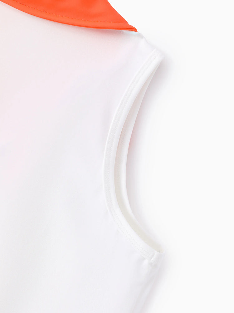 Toddler/Kid Girl 3pcs Sporty  Solid Color  Skirt Suit RED/WHITE