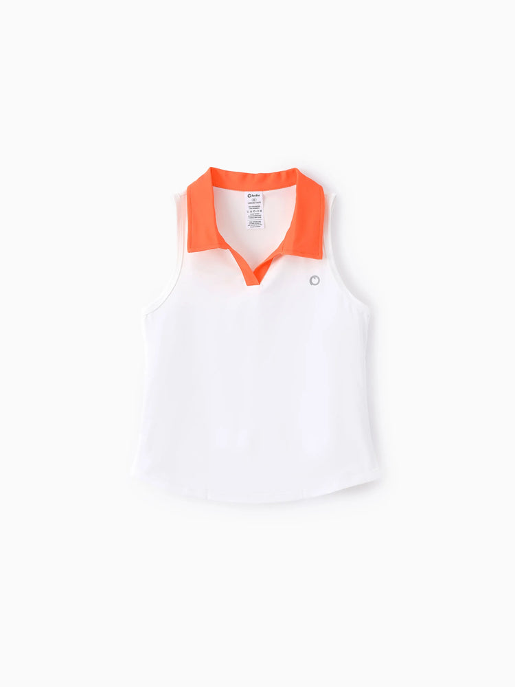 Toddler/Kid Girl 3pcs Sporty  Solid Color  Skirt Suit RED/WHITE