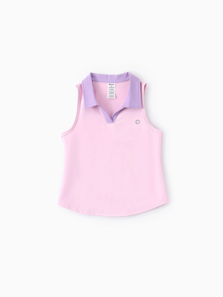 Toddler/Kid Girl 3pcs Sporty  Solid Color  Skirt Suit Light Pink