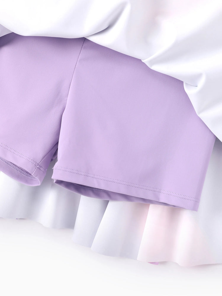 Toddler/Kid Girl 3pcs Sporty  Solid Color  Skirt Suit Light Pink