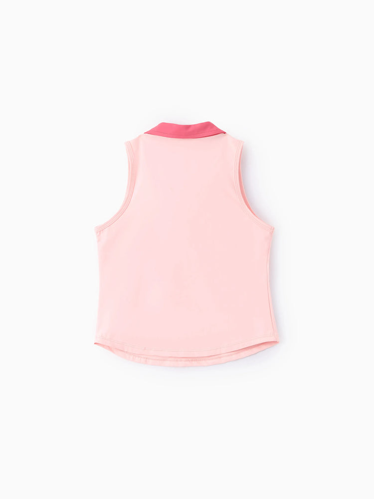 Toddler/Kid Girl 3pcs Sporty  Solid Color  Skirt Suit Pink