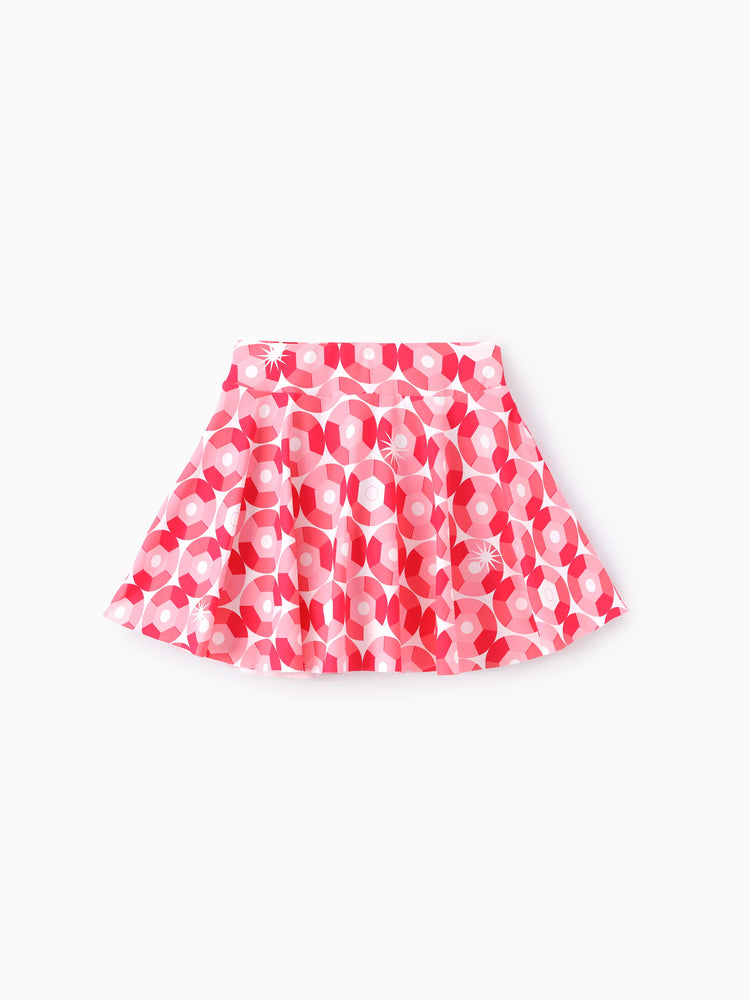 Toddler/Kid Girl 3pcs Sporty  Solid Color  Skirt Suit Pink