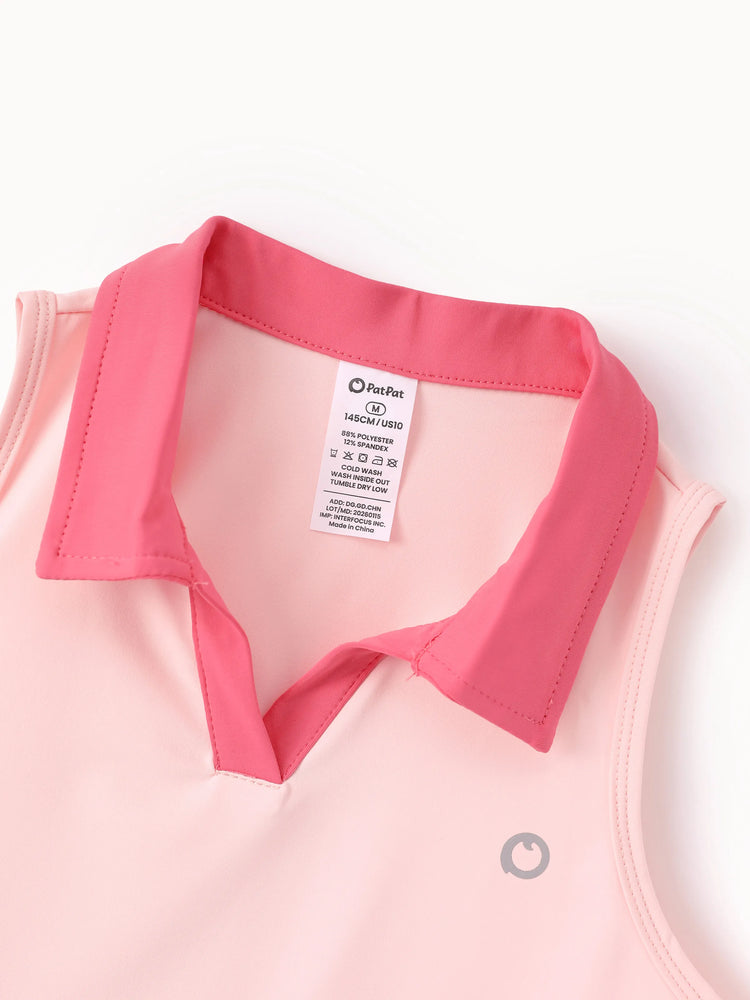 Toddler/Kid Girl 3pcs Sporty  Solid Color  Skirt Suit Pink