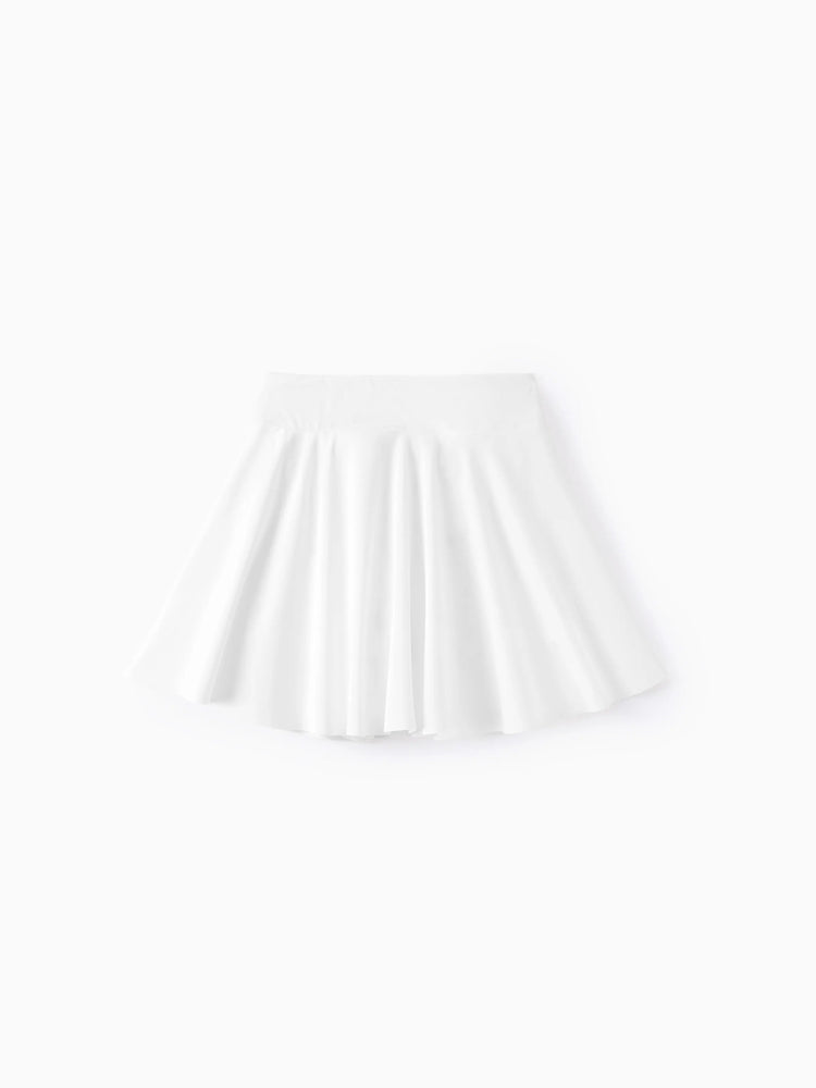 Toddler/Kid Girl 3pcs Sporty  Solid Color  Skirt Suit Light Blue