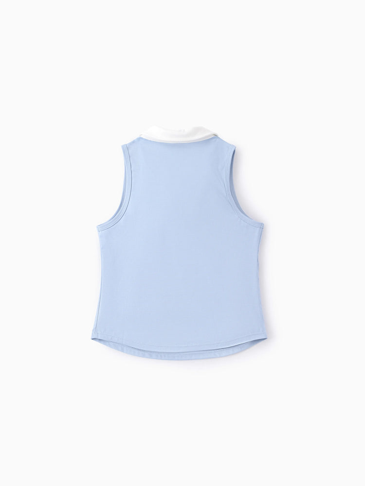 Toddler/Kid Girl 3pcs Sporty  Solid Color  Skirt Suit Light Blue