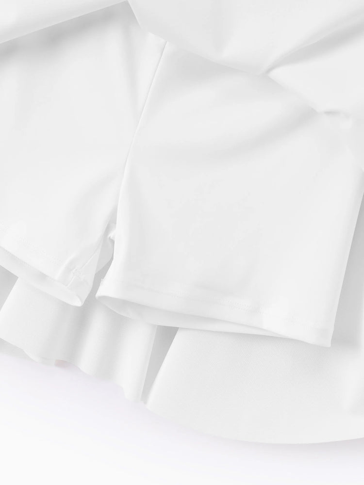 Toddler/Kid Girl 3pcs Sporty  Solid Color  Skirt Suit Light Blue