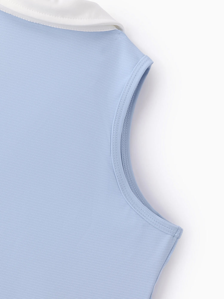 Toddler/Kid Girl 3pcs Sporty  Solid Color  Skirt Suit Light Blue