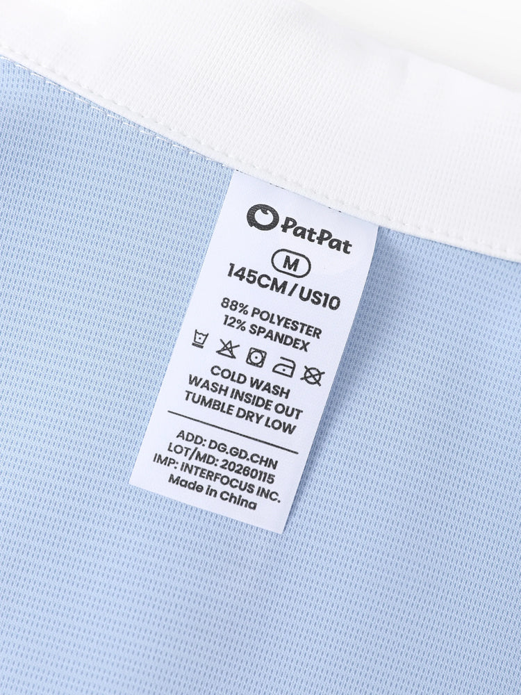 Toddler/Kid Girl 3pcs Sporty  Solid Color  Skirt Suit Light Blue