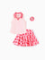 Toddler/Kid Girl 3pcs Sporty  Solid Color  Skirt Suit Pink