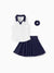 Toddler/Kid Girl 3pcs Sporty  Solid Color  Skirt Suit White