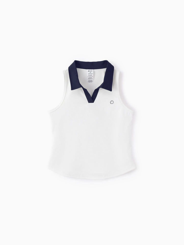 Toddler/Kid Girl 3pcs Sporty  Solid Color  Skirt Suit White