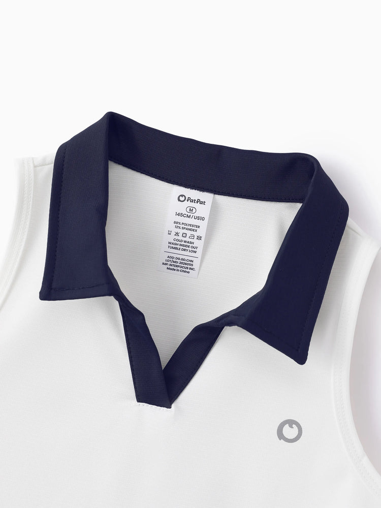 Toddler/Kid Girl 3pcs Sporty  Solid Color  Skirt Suit White