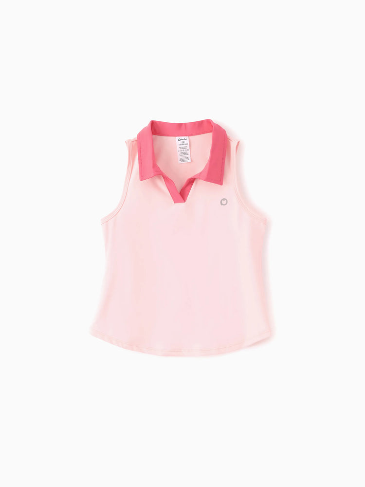 Toddler/Kid Girl 3pcs Sporty  Solid Color  Skirt Suit Pink