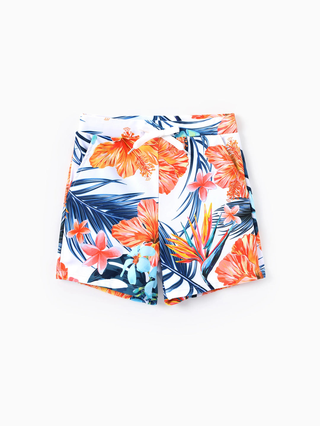 Kleinkind Jungen Bademode Tropische Blumen Boardshorts für Jungen, Helle Sommer Strandoutfits Orange