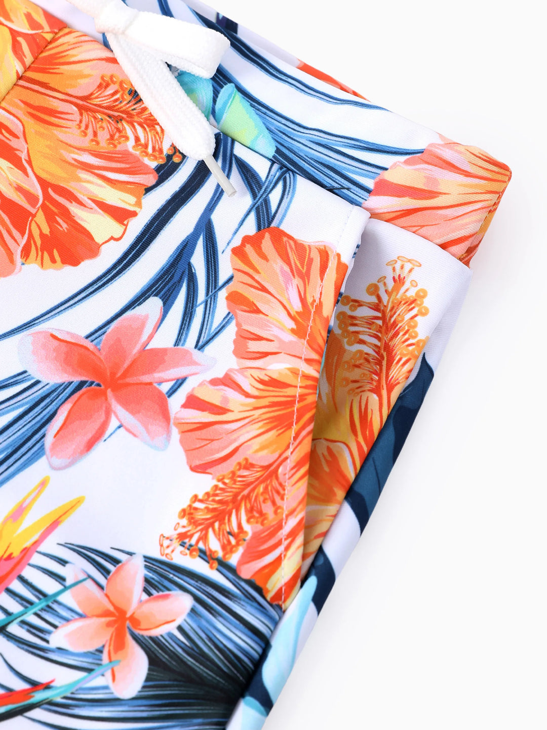 Kleinkind Jungen Bademode Tropische Blumen Boardshorts für Jungen, Helle Sommer Strandoutfits Orange