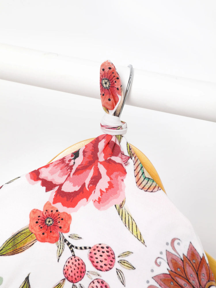 Newborn Bamboo Set for Mommy and Me Floral Bamboo Robe for Mom, Soft Swaddle Blanket with Hat, Gentle & Breathable for Newborn Essentials Peach  Pink