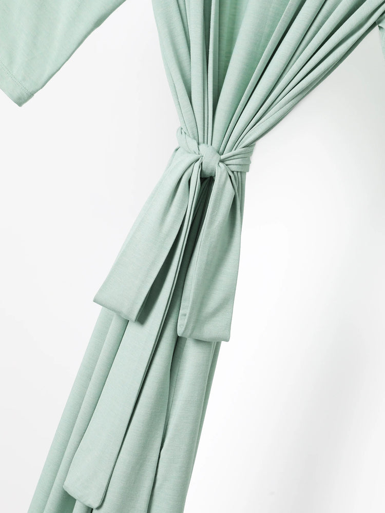 Newborn Bamboo Set for Mom & Baby Ultra Soft Bamboo Robe for Mom, Swaddle Blanket with Hat, Breathable & Gentle for Newborn Care Mint Green