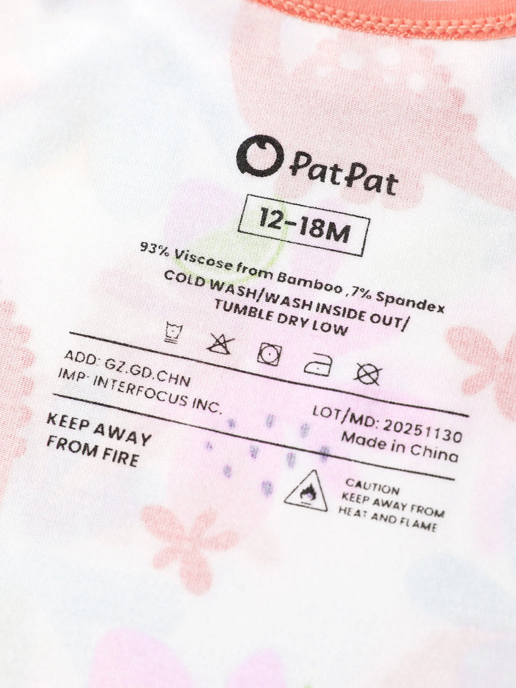 Bamboo Baby Boy/Girl 1pc Allover Print  Bodysuits  incarnadinepink