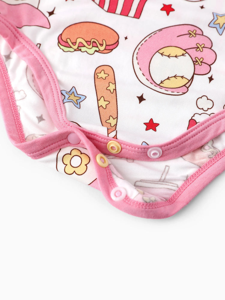 Bamboo Baby Boy/Girl 1pc Allover Print  Bodysuits  Pink